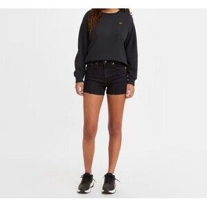 Levi’s High-Rise Hypersoft Denim Shorts - Black - Size 25 - NWT - Raw Hem